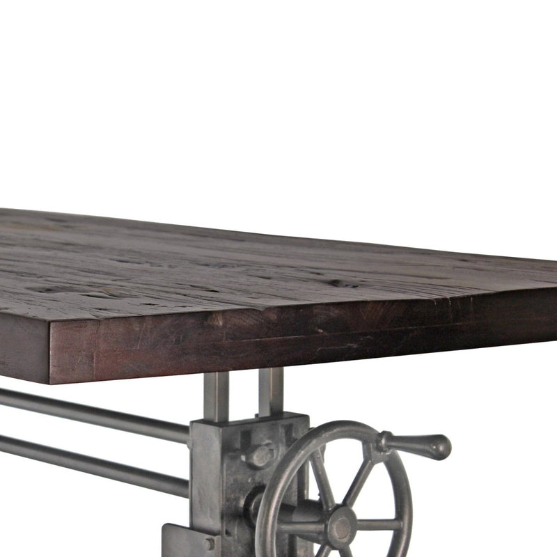 Frederick Adjustable Height Dining Table Desk - Cast Iron - Rustic Ebony - Knox Deco - DIY