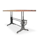 Frederick Adjustable Height Dining Table Desk - Cast Iron - Rustic Natural - Knox Deco - Dining Table