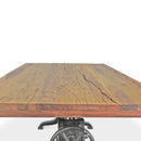 Frederick Adjustable Height Dining Table Desk - Cast Iron - Rustic Natural - Knox Deco - Dining Table
