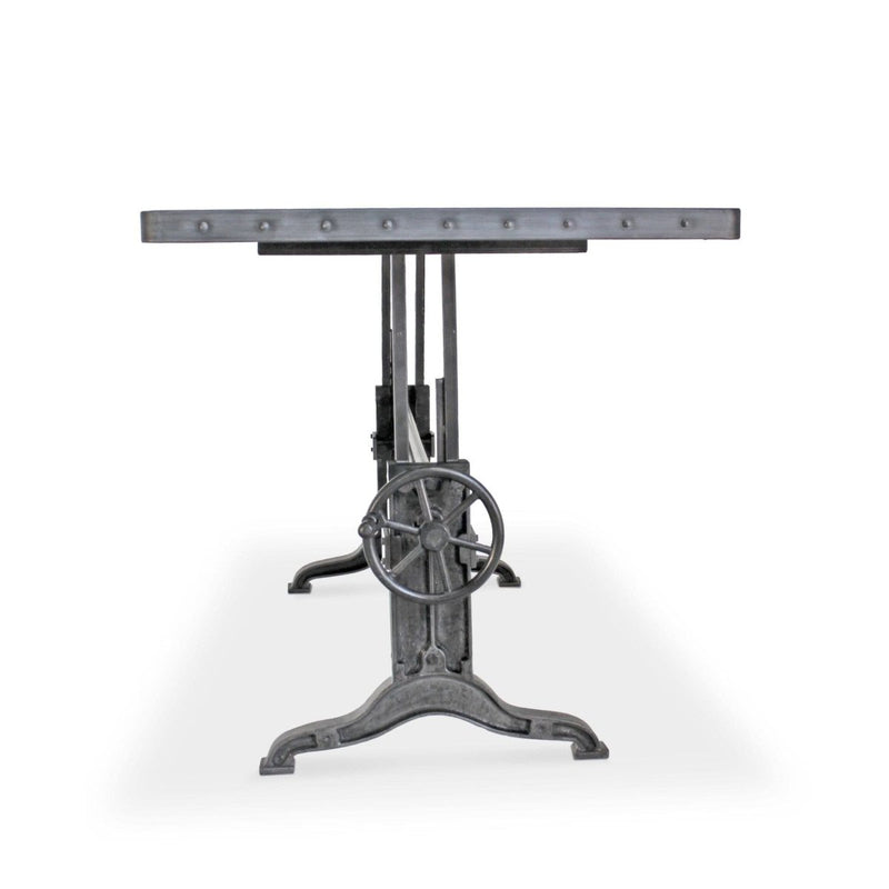 Frederick Adjustable Height Dining Table Desk - Cast Iron - Steel Top - Knox Deco - Dining Table