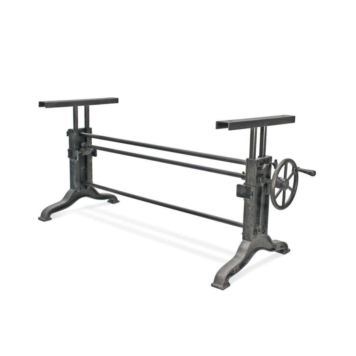 Frederick Adjustable Height Dining Table - Industrial Cast Iron Base ...