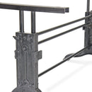 Frederick Adjustable Height Dining Table - Industrial Cast Iron Base - DIY - Knox Deco - DIY