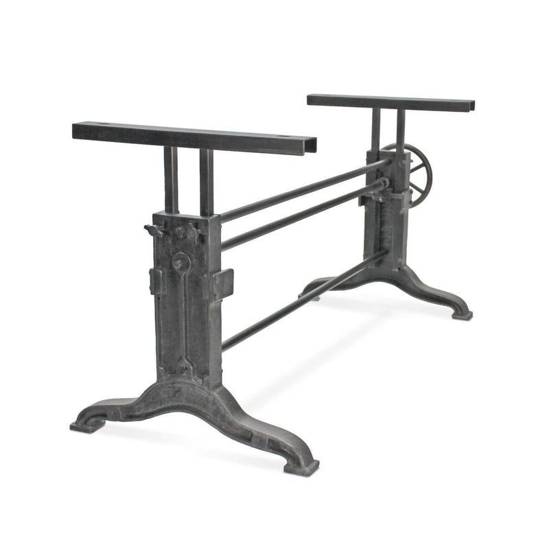 Frederick Adjustable Height Dining Table - Industrial Cast Iron Base - DIY - Knox Deco - DIY