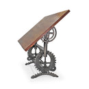 French Industrial Writing Table Drafting Desk - Sit Stand Adjustable - Tilt Top - Knox Deco - Desks