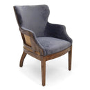 Grey Velvet Dining Chair - Deconstructed Back Exposed Frame Armchair - Knox Deco - Seating