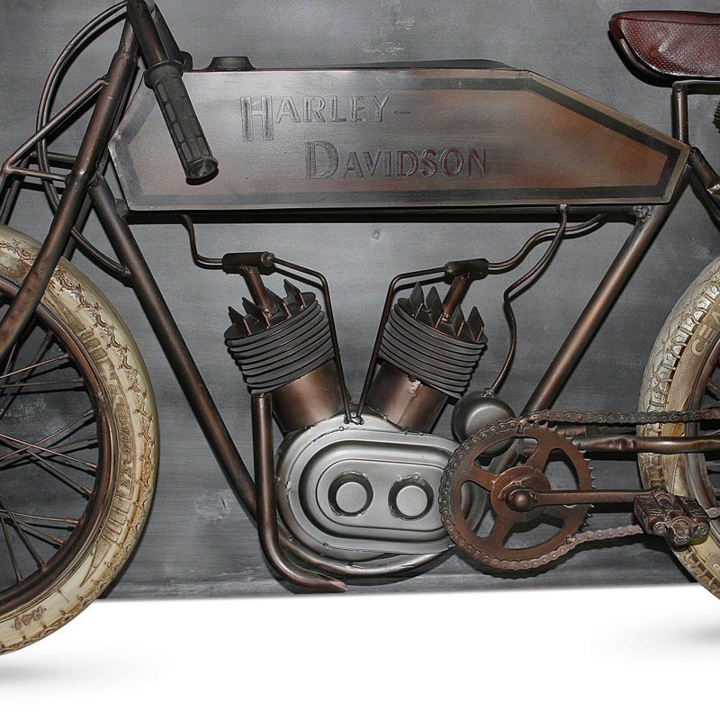 Harley Davidson Antique Motorcycle Bike Bar Pub Table - Lighted Accent - Knox Deco - Tables