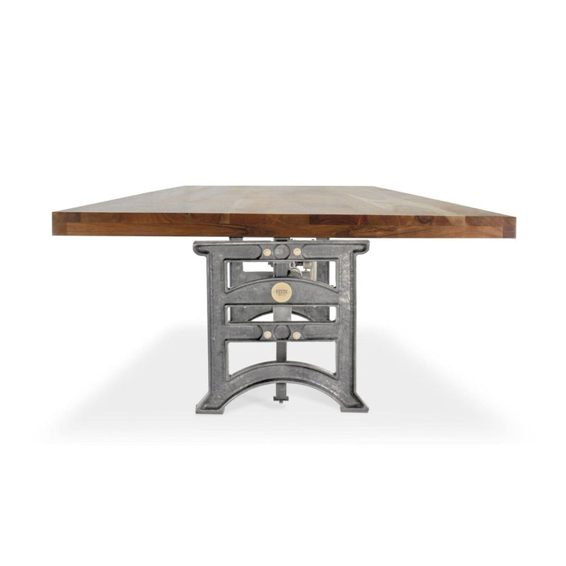 Harvester Industrial Communal Table - Iron Adjustable Base - Natural Top - Knox Deco - Tables