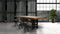 Harvester Industrial Communal Table - Iron Adjustable Base - Natural Top - Knox Deco - Tables