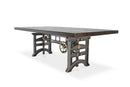 Harvester Industrial Dining Table - Cast Iron Adjustable Base - Ebony Top - Knox Deco - Tables