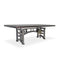 Harvester Industrial Dining Table - Cast Iron Adjustable Base – Rustic Ebony Top - Knox Deco - Tables