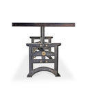 Harvester Industrial Executive Desk - Cast Iron Adjustable Base – Ebony Top - Knox Deco - Desks