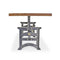 Harvester Industrial Executive Desk - Cast Iron Adjustable Base – Natural Top - Knox Deco - Desks