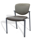 Haworth Improv Office Side Accent Chair - Taupe Leather Seat - Fabric Back - Knox Deco - Seating