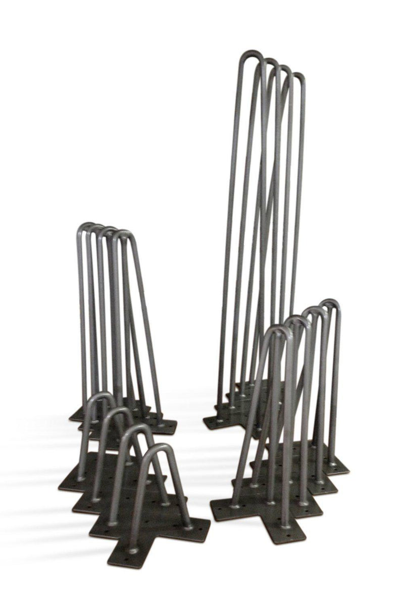 Heavy Duty 2-Rod Hairpin Legs 1/2" Carbon Steel - Set of 4 - 6" Long - Knox Deco - DIY
