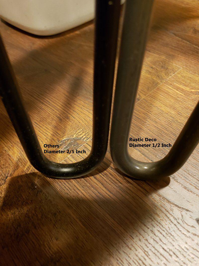 Heavy Duty 2-Rod Hairpin Legs 1/2" Carbon Steel - Set of 4 - 16" Tall - Knox Deco - DIY