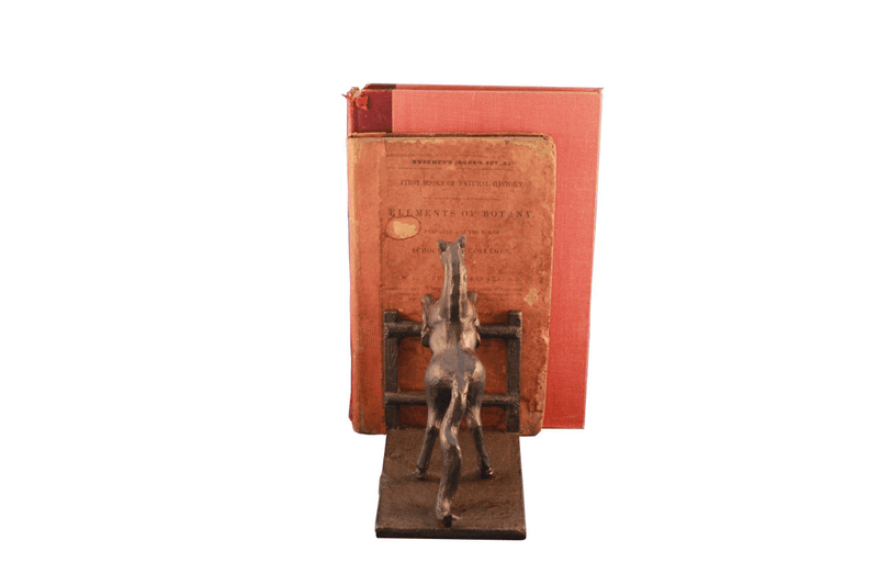 Horse Rearing Bookends - Equestrian Figurines - Cast Iron Metal - Pair - Knox Deco - Bookends