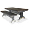 Industrial Adjustable Dining Bench Seat - Steel Brass - Brunel - 70" Dark - Knox Deco - Bench