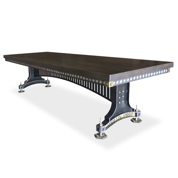 Industrial Adjustable Height Conference Table - Steel Brass - Brunel - Ebony - Knox Deco - Tables