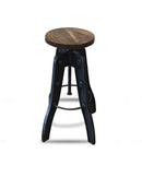 Industrial Adjustable Metal Bar Stool - Counter to Bar Height - Knox Deco - Seating