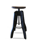 Industrial Adjustable Metal Bar Stool - Counter to Bar Height - Knox Deco - Seating