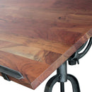 Industrial Architect's Drafting Desk - Adjustable Crank Cast Iron Base - Tilt Top - Knox Deco - Desks