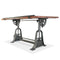 Industrial Architect's Drafting Desk - Adjustable Crank Cast Iron Base - Tilt Top - Knox Deco - Desks