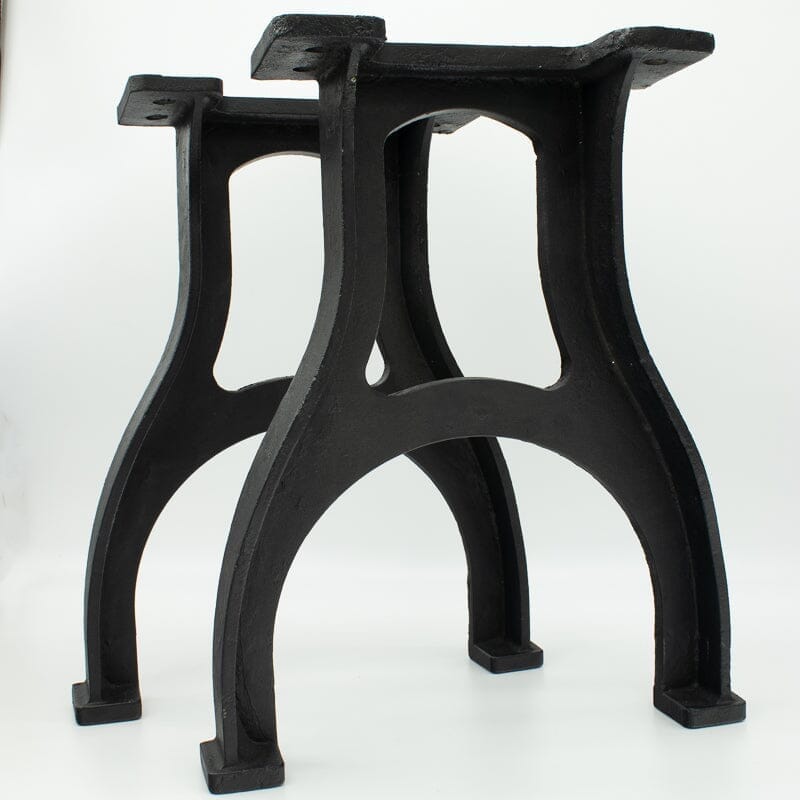 Industrial Cast Iron Bench Table Base Legs Set - Black -17 Inch Tall - DIY - Knox Deco - DIY