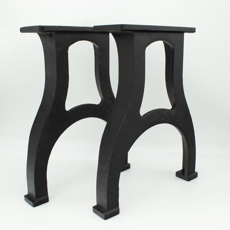 Industrial Cast Iron Bench Table Base Legs Set - Black -17 Inch Tall - DIY - Knox Deco - DIY