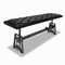 Industrial Dining Bench Seat - Cast Iron Base - Adjustable Black Leather Top - Knox Deco - Seating