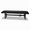 Industrial Dining Bench Seat - Cast Iron Base - Adjustable Black Leather Top - Knox Deco - Seating