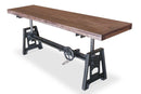 Industrial Dining Bench Seat - Cast Iron Base - Adjustable Height - Provincial - Knox Deco - Seating