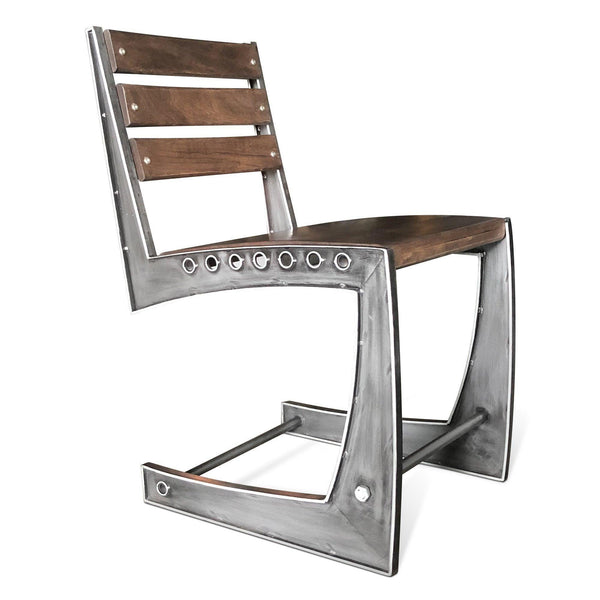 Zing Industrial Dining Chair - Rugged Steel Frame - Hardwood Seat 