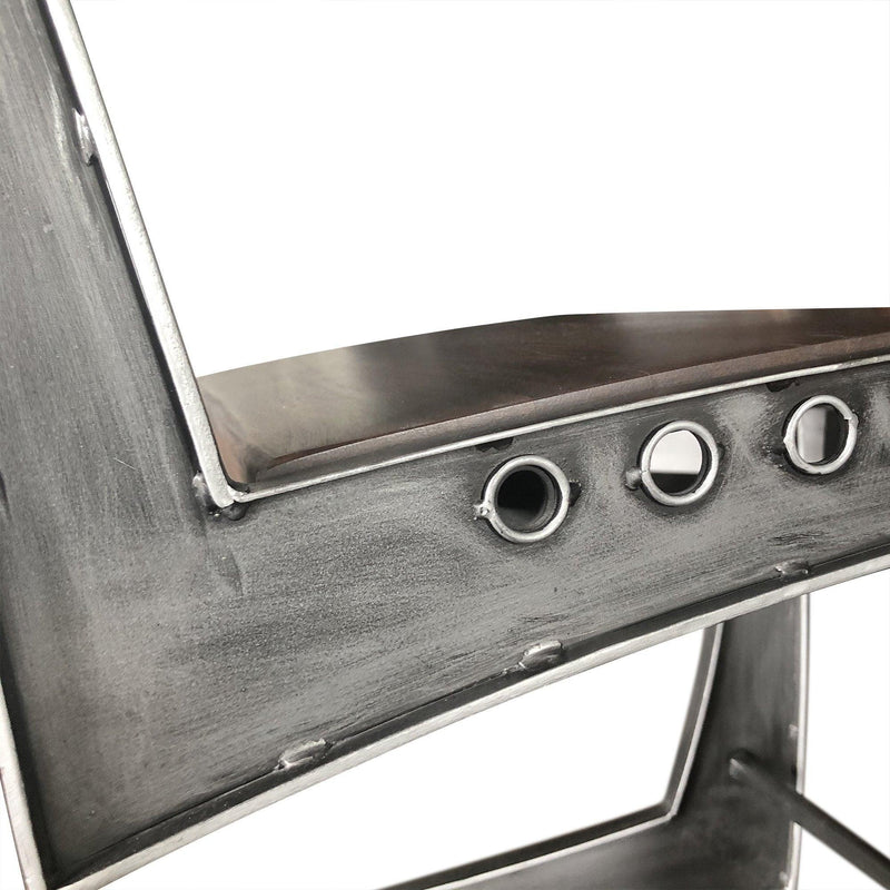 Zing Industrial Dining Chair - Rugged Steel Frame - Hardwood Seat - Pair - Knox Deco - Seating