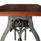 Industrial Dining Table - Adjustable Crank Iron Base - Casters - Mahogany - Knox Deco - Tables