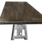 Industrial Dining Table - Cast Iron Base - Adjustable Height Crank - Gray Top - Knox Deco - Tables