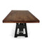 Industrial Dining Table - Cast Iron Base - Adjustable Height Crank - Provincial - Knox Deco - Tables