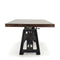 Industrial Dining Table - Cast Iron Base - Adjustable Height Crank - Walnut - Knox Deco - Tables