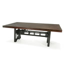 Industrial Dining Table - Cast Iron Base - Adjustable Height Crank - Walnut - Knox Deco - Tables