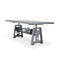 Industrial Dining Table - Cast Iron Base - Adjustable Height - Steel Top - Knox Deco - Tables