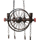 Industrial Pipe Valve Spoked Metal Wheel Pendant Light - Steampunk - Knox Deco - Lighting