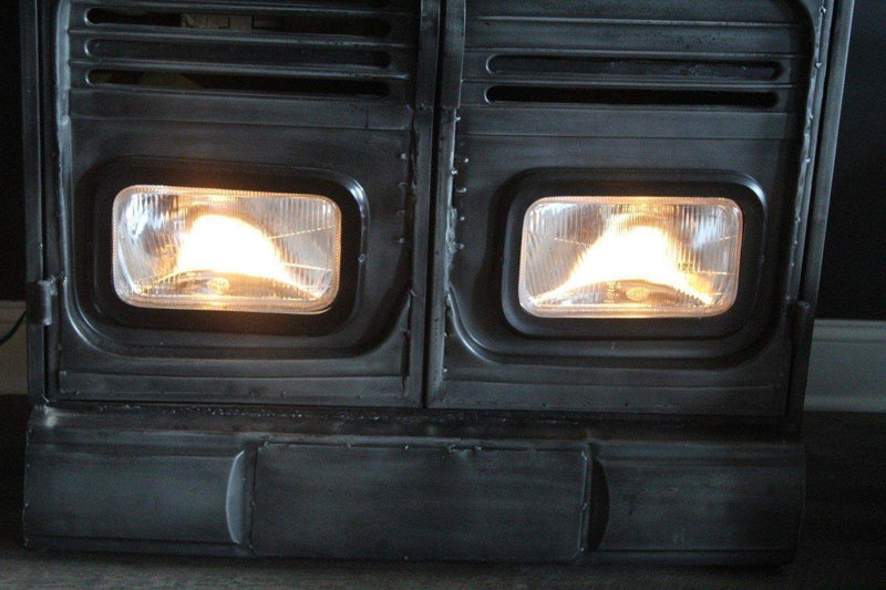 Industrial Storage Cabinet - Vintage Truck Working Headlights - Metal - Knox Deco - Storage
