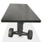 Industrial Trolley Dining Table - Iron Wheels - Adjustable Crank - Ebony Top - Knox Deco - Tables