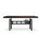 Industrial Writing Table Desk - Adjustable Height Iron Base - Dark Walnut Top - Knox Deco - Desks
