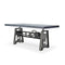 Industrial Writing Table Desk - Adjustable Height Iron Base - Gray Top - Knox Deco - Desks