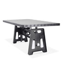 Industrial Writing Table Desk - Adjustable Height Iron Base - Steel Top - Knox Deco - Desks