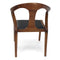 Isosceles Dining Guest Chair - Solid Walnut - Black Leather Seat - MCM - Knox Deco - Seating
