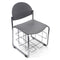 KI Versa Chair - Gray Seat - Chrome Steel Legs with Book Basket - Knox Deco - Seating