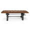 KNOX Adjustable Bench Dining to Bar Height - Iron Base - Brown Leather Seat - Knox Deco - Seating