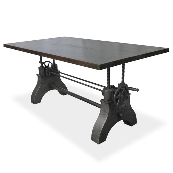 KNOX Adjustable Coffee to Dining Table - Industrial Iron Crank - Ebony Top - Knox Deco - Tables