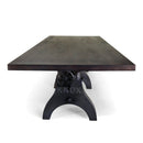 KNOX Adjustable Communal Dining Table - Industrial Crank 120 X 48" Ebony - Knox Deco - Tables